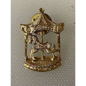 Vintage Indiana 1994-95 Carousel Horse Lapel Pin Gold-Tone